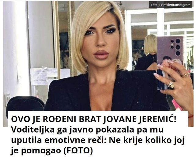 OVO JE ROĐENI BRAT JOVANE JEREMIĆ! Voditeljka ga javno pokazala pa mu uputila emotivne reči: Ne krije koliko joj je pomogao (FOTO)