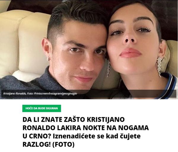 DA LI ZNATE ZAŠTO KRISTIJANO RONALDO LAKIRA NOKTE NA NOGAMA U CRNO? Iznenadićete se kad čujete RAZLOG! (FOTO)