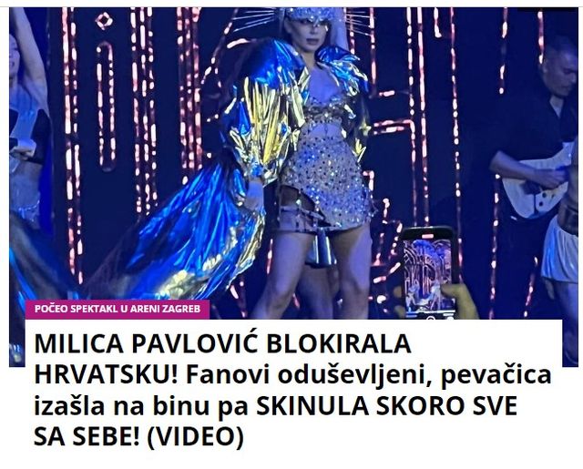 MILICA PAVLOVIĆ BLOKIRALA HRVATSKU! Fanovi oduševljeni, pevačica izašla na binu pa SKINULA SKORO SVE SA SEBE!