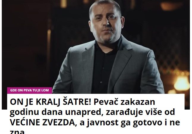 ON JE KRALJ ŠATRE! Pevač zakazan godinu dana unapred, zarađuje više od VEĆINE ZVEZDA, a javnost ga gotovo i ne zna