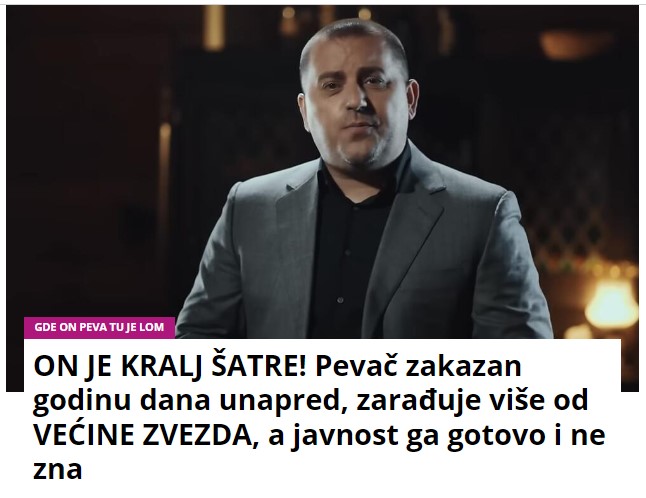 ON JE KRALJ ŠATRE! Pevač zakazan godinu dana unapred, zarađuje više od VEĆINE ZVEZDA, a javnost ga gotovo i ne zna