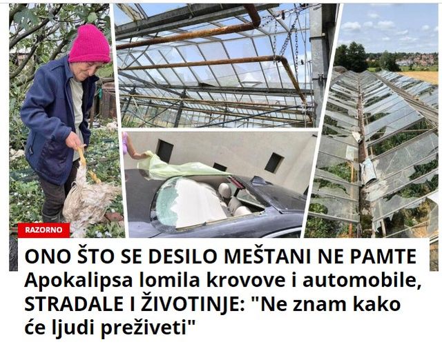 ONO ŠTO SE DESILO MEŠTANI NE PAMTE Apokalipsa lomila krovove i automobile, STRADALE I ŽIVOTINJE: “Ne znam kako će ljudi preživeti”