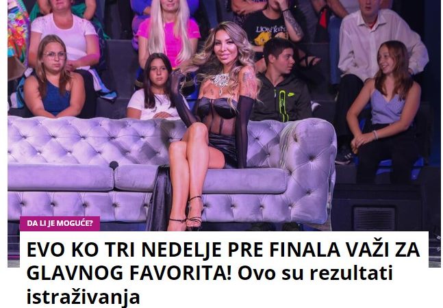 EVO KO TRI NEDELJE PRE FINALA VAŽI ZA GLAVNOG FAVORITA! Ovo su rezultati istraživanja