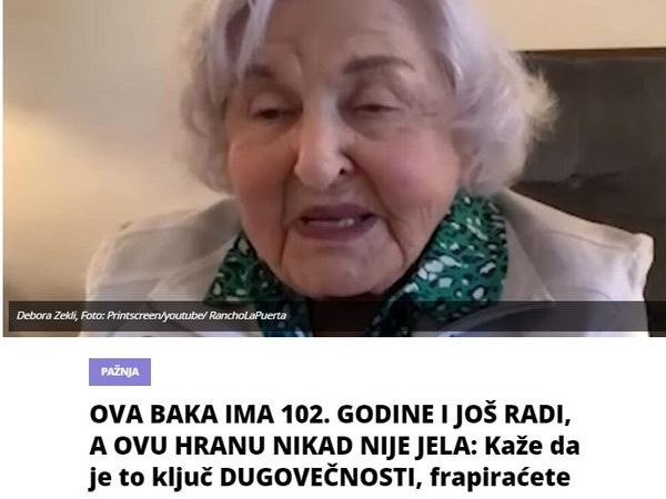 OVA BAKA IMA 102. GODINE I JOŠ RADI, A OVU HRANU NIKAD NIJE JELA: Kaže da je to ključ DUGOVEČNOSTI, frapiraćete se