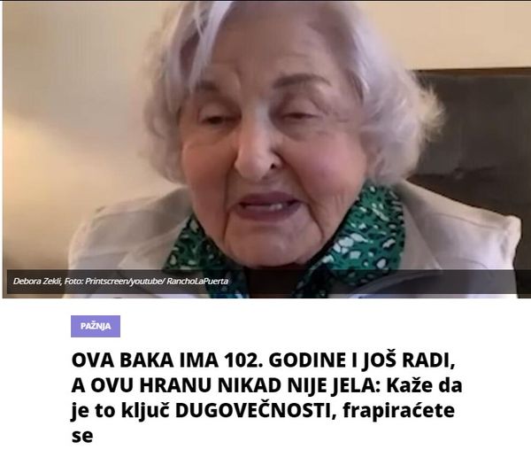 OVA BAKA IMA 102. GODINE I JOŠ RADI, A OVU HRANU NIKAD NIJE JELA: Kaže da je to ključ DUGOVEČNOSTI, frapiraćete se