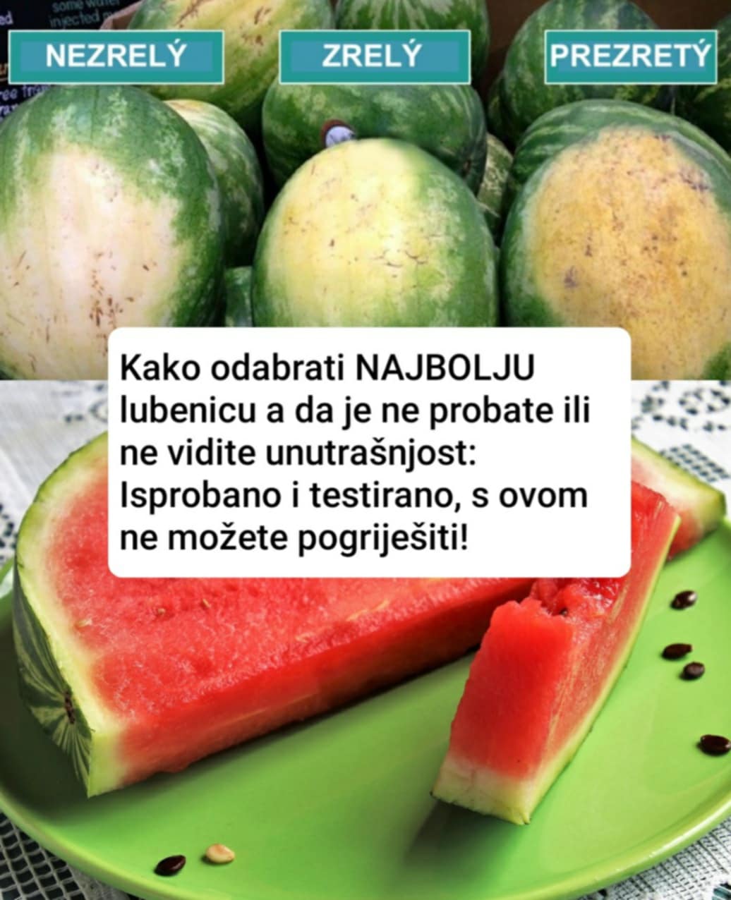 Kako Odabrati NAJBOLJU Lubenicu A Da Je Ne Probate Ili Ne Vidite Unutrašnjost: