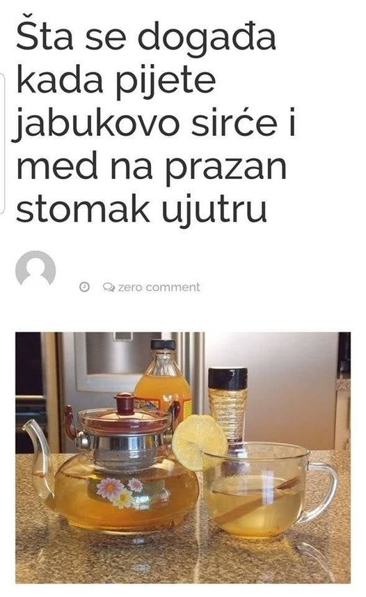 Evo šta se događa kada pijete jabukovo sirće i med na prazan stomak