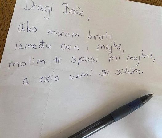 POUČNA PRIČA: Dječakovo pismo koje tjera na suze