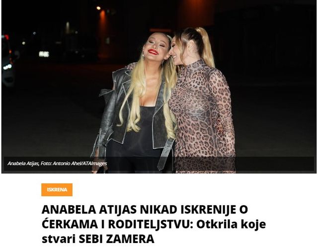 ANABELA ATIJAS NIKAD ISKRENIJE O ĆERKAMA I RODITELJSTVU: Otkrila koje stvari SEBI ZAMERA