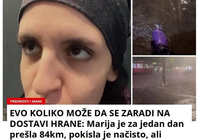 EVO KOLIKO MOŽE DA SE ZARADI NA DOSTAVI HRANE: Marija je za jedan dan prešla 84km, pokisla je načisto, ali zarada je vrh!