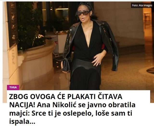 ZBOG OVOGA ĆE PLAKATI ČITAVA NACIJA! Ana Nikolić se javno obratila majci: Srce ti je oslepelo, loše sam ti ispala…