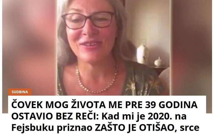 ČOVEK MOG ŽIVOTA ME PRE 39 GODINA OSTAVIO BEZ REČI: Kad mi je 2020. na Fejsbuku priznao ZAŠTO JE OTIŠAO, srce mi je prepuklo