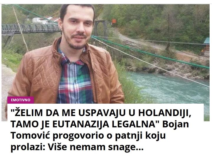 “ŽELIM DA ME USPAVAJU U HOLANDIJI, TAMO JE EUTANAZIJA LEGALNA” Bojan Tomović progovorio o patnji koju prolazi: Više nemam snage…