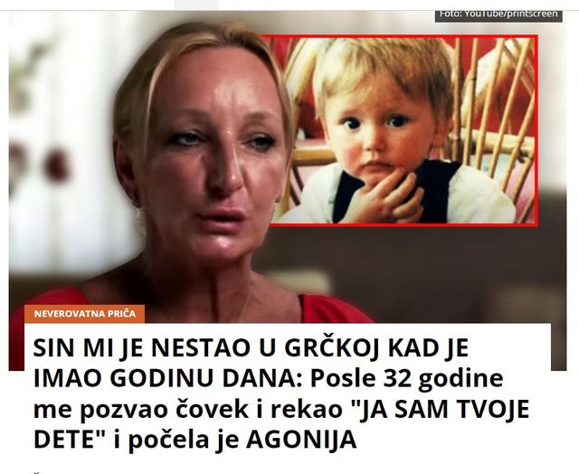 SIN MI JE NESTAO U GRČKOJ KAD JE IMAO GODINU DANA: Posle 32 godine me pozvao čovek i rekao “JA SAM TVOJE DETE” i počela je AGONIJA