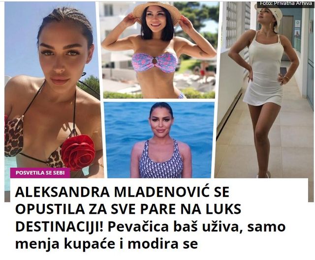 ALEKSANDRA MLADENOVIĆ SE OPUSTILA ZA SVE PARE NA LUKS DESTINACIJI! Pevačica baš uživa, samo menja kupaće i modira se