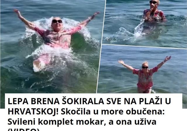 LEPA BRENA ŠOKIRALA SVE NA PLAŽI U HRVATSKOJ! Skočila u more obučena: Svileni komplet mokar, a ona uživa