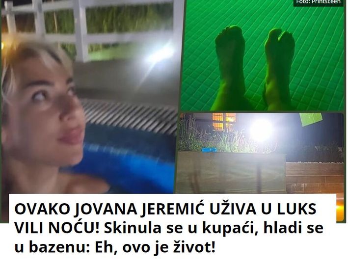 OVAKO JOVANA JEREMIĆ UŽIVA U LUKS VILI NOĆU! Skinula se u kupaći, hladi se u bazenu: Eh, ovo je život!