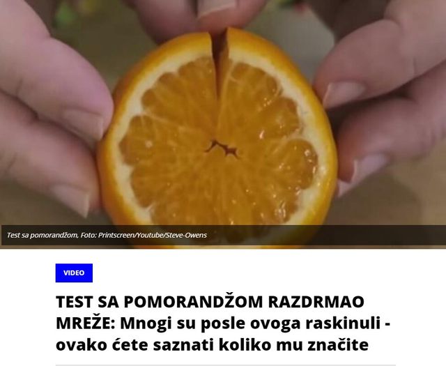 TEST SA POMORANDŽOM RAZDRMAO MREŽE: Mnogi su posle ovoga raskinuli – ovako ćete saznati koliko mu značite