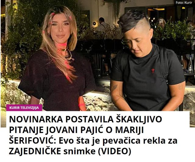 NOVINARKA POSTAVILA ŠKAKLJIVO PITANJE JOVANI PAJIĆ O MARIJI ŠERIFOVIĆ: Evo šta je pevačica rekla za ZAJEDNIČKE snimke