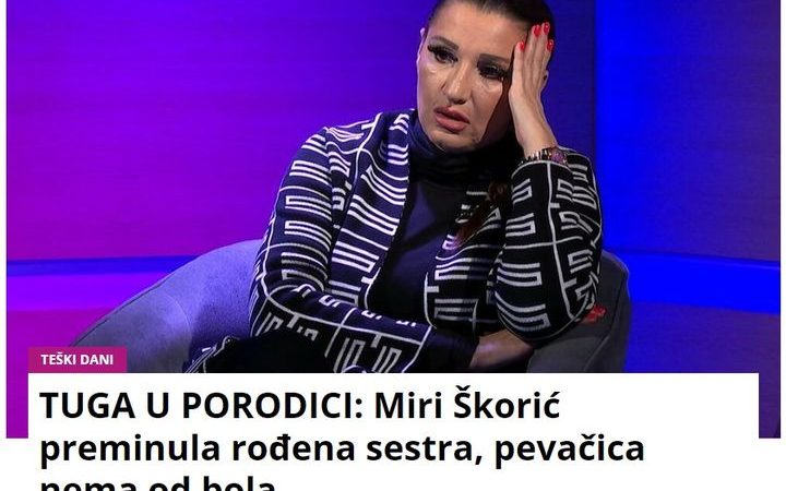 TUGA U PORODICI: Miri Škorić preminula rođena sestra, pevačica nema od bola