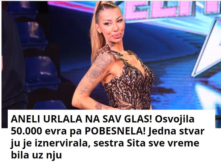 ANELI URLALA NA SAV GLAS! Osvojila 50.000 evra pa POBESNELA! Jedna stvar ju je iznervirala, sestra Sita sve vreme bila uz nju