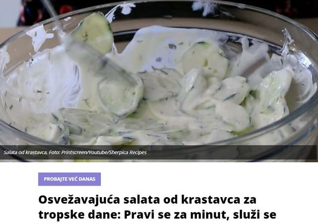 Osvežavajuća salata od krastavca za tropske dane: Pravi se za minut, služi se hladna