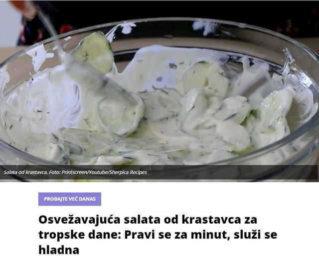 Osvežavajuća salata od krastavca za tropske dane: Pravi se za minut, služi se hladna