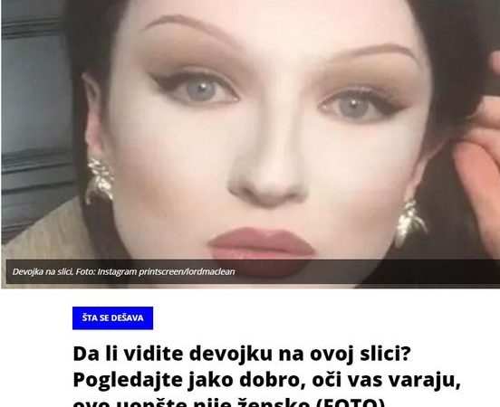 Da li vidite devojku na ovoj slici? Pogledajte jako dobro, oči vas varaju, ovo uopšte nije žensko (FOTO)