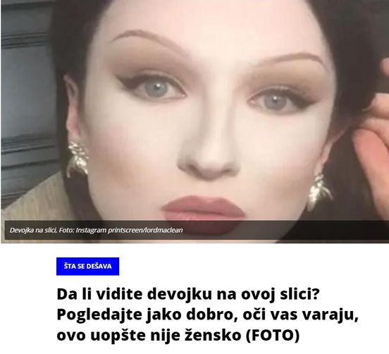 Da li vidite devojku na ovoj slici? Pogledajte jako dobro, oči vas varaju, ovo uopšte nije žensko (FOTO)