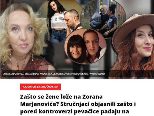 Zašto se žene lože na Zorana Marjanovića? Stručnjaci objasnili zašto i pored kontroverzi pevačice padaju na njega