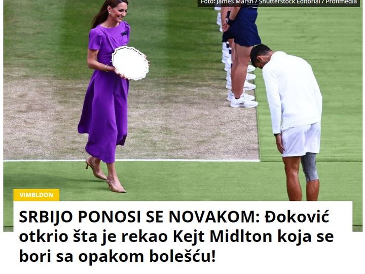 SRBIJO PONOSI SE NOVAKOM: Đoković otkrio šta je rekao Kejt Midlton koja se bori sa opakom bolešću!