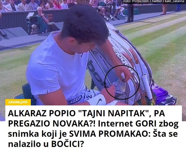 ALKARAZ POPIO “TAJNI NAPITAK”, PA PREGAZIO NOVAKA?! Internet GORI zbog snimka koji je SVIMA PROMAKAO: Šta se nalazilo u BOČICI?