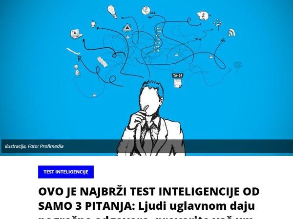 OVO JE NAJBRŽI TEST INTELIGENCIJE OD SAMO 3 PITANJA: Ljudi uglavnom daju pogrešne odgovore, proverite vaš um