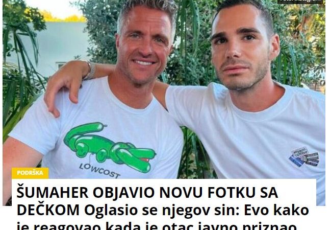 ŠUMAHER OBJAVIO NOVU FOTKU SA DEČKOM Oglasio se njegov sin: Evo kako je reagovao kada je otac javno priznao