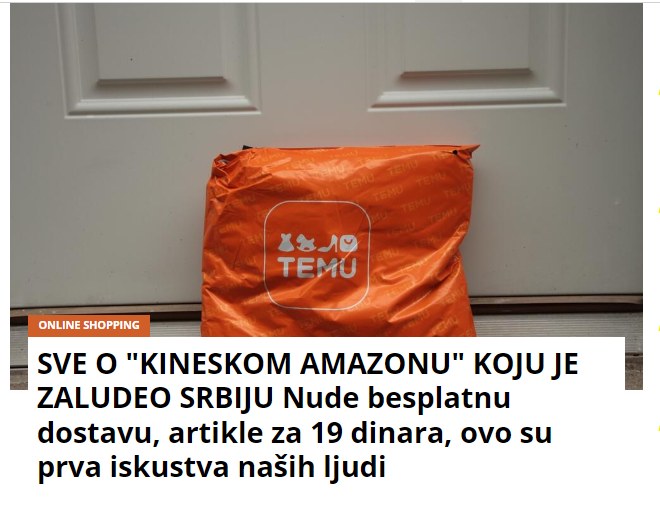 SVE O “KINESKOM AMAZONU” KOJU JE ZALUDEO SRBIJU Nude besplatnu dostavu, artikle za 19 dinara, ovo su prva iskustva naših ljudi