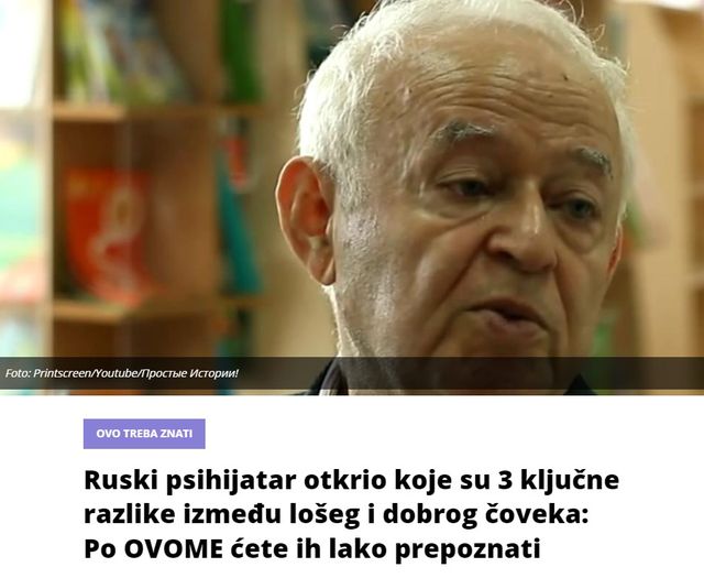 Ruski psihijatar otkrio koje su 3 ključne razlike između lošeg i dobrog čoveka: Po OVOME ćete ih lako prepoznati