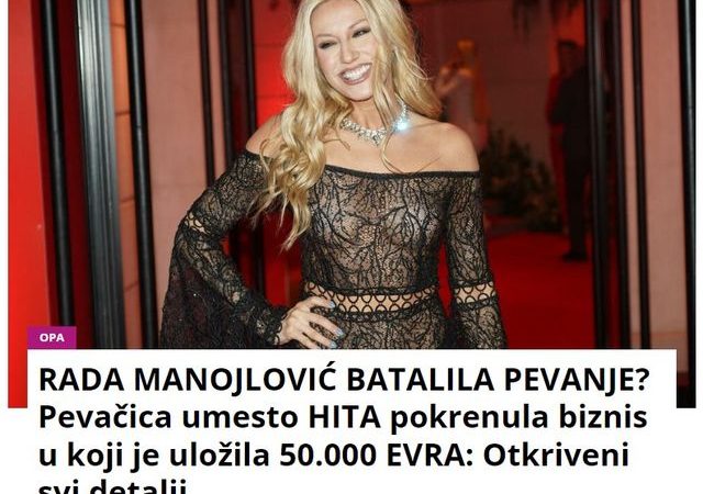 RADA MANOJLOVIĆ BATALILA PEVANJE? Pevačica umesto HITA pokrenula biznis u koji je uložila 50.000 EVRA: Otkriveni svi detalji