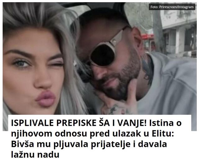 ISPLIVALE PREPISKE ŠA I VANJE! Istina o njihovom odnosu pred ulazak u Elitu: Bivša mu pljuvala prijatelje i davala lažnu nadu