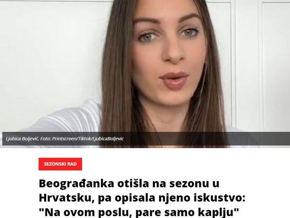 Beograđanka otišla na sezonu u Hrvatsku, pa opisala njeno iskustvo: “Na ovom poslu, pare samo kaplju” (VIDEO)
