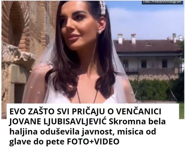 EVO ZAŠTO SVI PRIČAJU O VENČANICI JOVANE LJUBISAVLJEVIĆ Skromna bela haljina oduševila javnost, misica od glave do pete FOTO