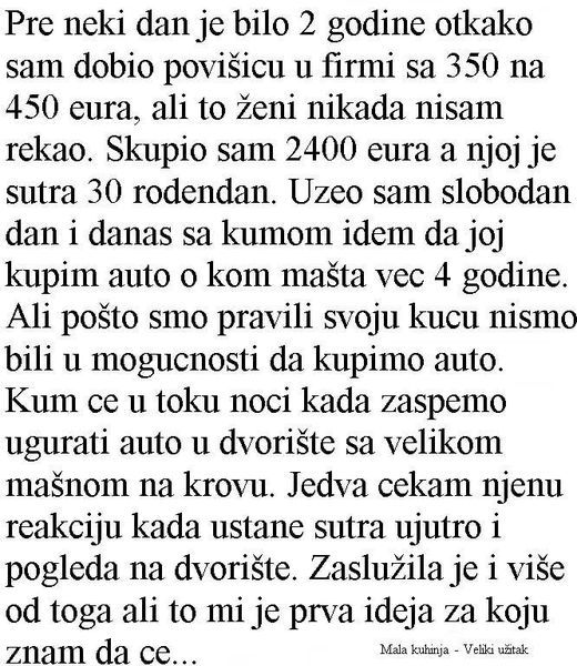 PRIJE NEKI DAN JE BILO 2 GODINE OD KAKO SAM DOBIO POVŠICU U FIRMI