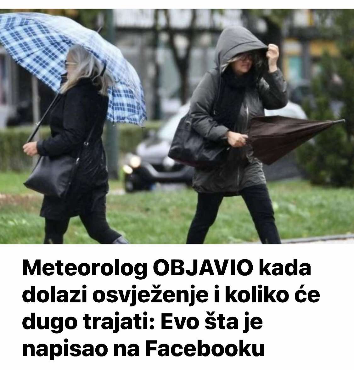 Meteorolog OBJAVIO kada dolazi osvježenje i koliko će dugo trajati: Evo šta je napisao na Facebooku