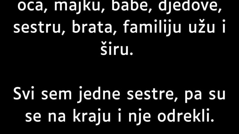 “Rođena Porodica, Da, Dobro Ste Čuli, Me Se odrekla…”