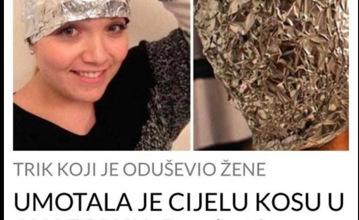 UMOTALA JE CIJELU KOSU U ALU FOLIJU: Rezultat je nevjerovatan – FRIZER NIJE MOGAO DA VJERUJE