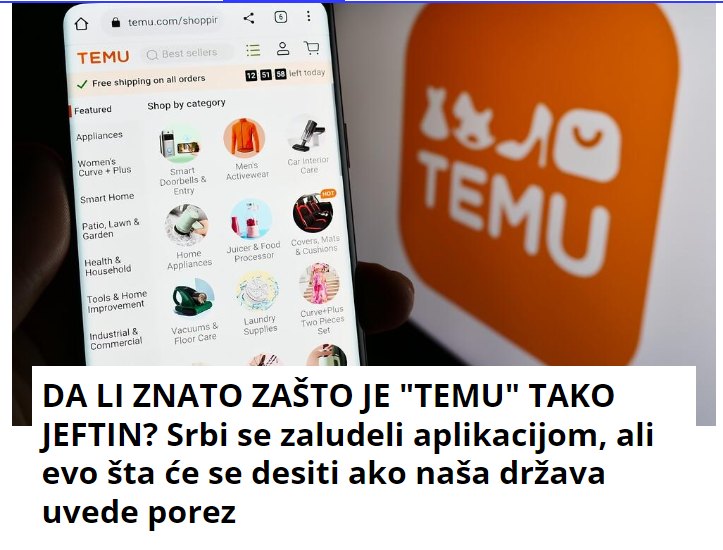 DA LI ZNATE ZAŠTO JE “TEMU” TAKO JEFTIN? Srbi se zaludeli aplikacijom, ali evo šta će se desiti ako naša država povuče jedan potez