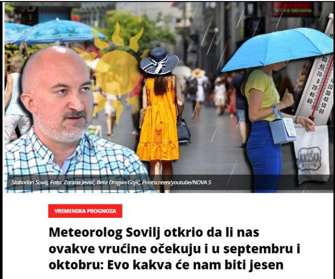 Meteorolog Sovilj otkrio da li nas ovakve vrućine očekuju i u septembru i oktobru: Evo kakva će nam biti jesen