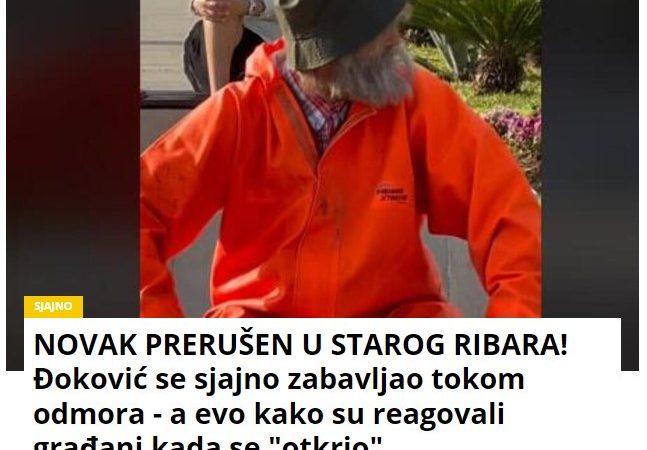 NOVAK PRERUŠEN U STAROG RIBARA! Đoković se sjajno zabavljao tokom odmora – a evo kako su reagovali građani kada se “otkrio”