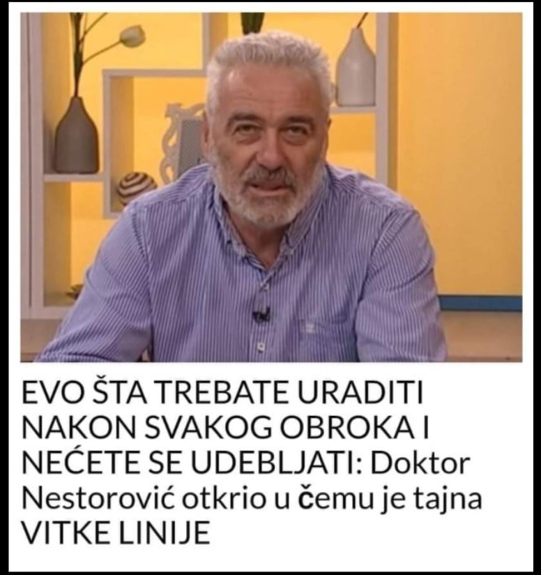 EVO ŠTA TREBATE URADITI NAKON SVAKOG OBROKA I NEĆETE SE UDEBLJATI: Doktor Nestorović otkrio u čemu je tajna VITKE LINIJE