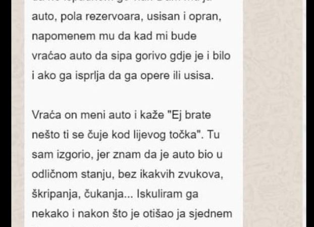 “Jednom sam pozajmio svoj auto”