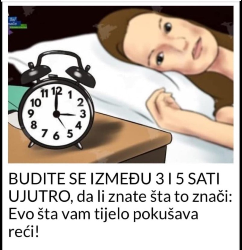 BUDITE SE IZMEĐU 3 I 5 SATI UJUTRO: Evo šta vam tijelo pokušava reći!